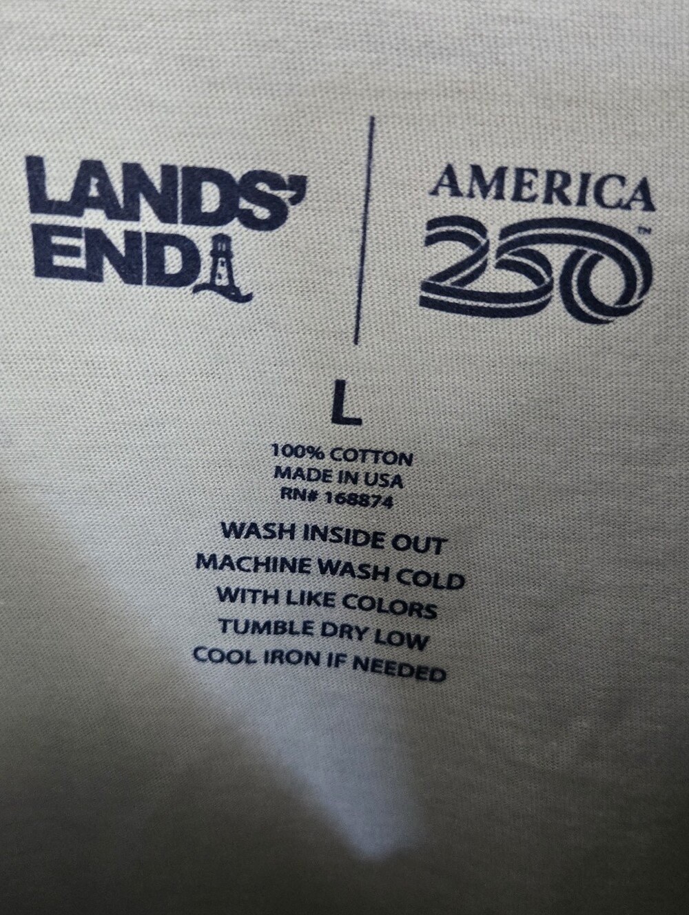 NWT Lands' End America 250 Dog Graphic T-Shirt Women's Large USA 100% Cotton - Picture 5 of 6
